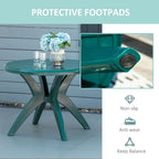 36.25 Dia Round Plastic Patio Table with Umbrella Hole, Outdoor Bistro Dining Table, for Bar, Garden