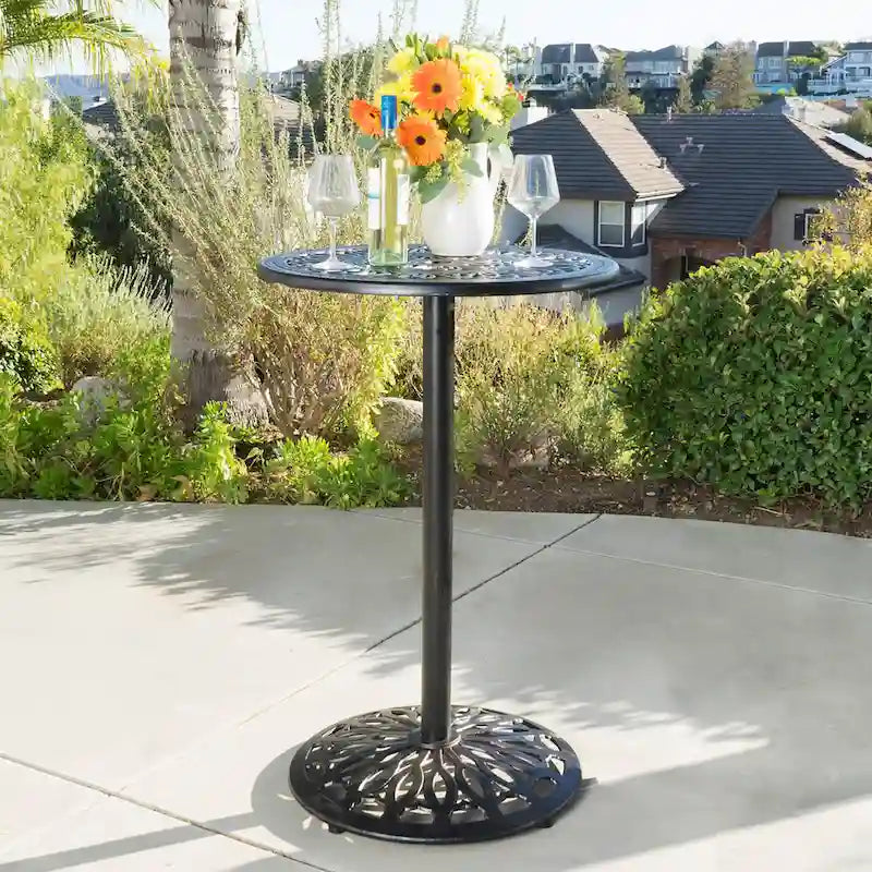 Aluminum Bar Table 41.5 Inch Copper Finish Outdoor Rustic Modern