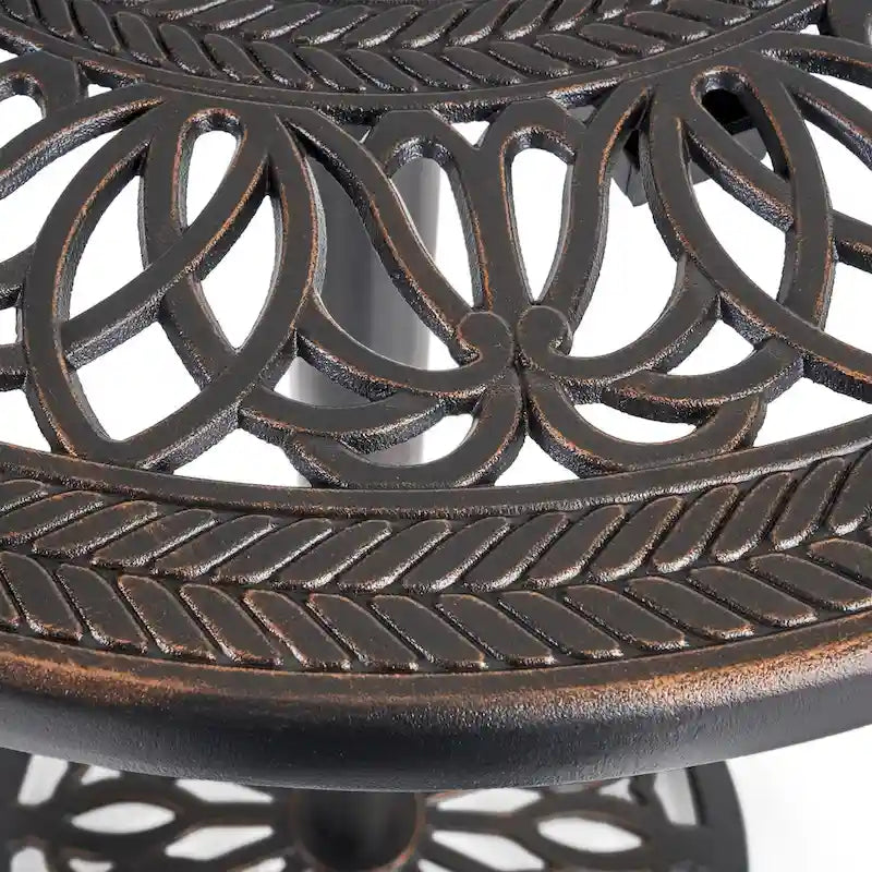 Aluminum Bar Table 41.5 Inch Copper Finish Outdoor Rustic Modern