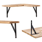 Wood Floating Shelves Set of 3, Wall Mounted Shelves for Bedroom, Bathroom, Living Room, and Kitchen Wall Decor 15.7*11.4in