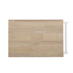 Contemporary Multifunctional Kitchen Cart with Rubberwood Top, Open Slat Shelving, Rolling Casters, Drawer and Towel Holder