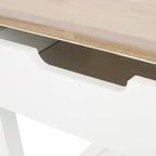 Contemporary Multifunctional Kitchen Cart with Rubberwood Top, Open Slat Shelving, Rolling Casters, Drawer and Towel Holder