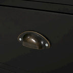 Modern Kitchen Cart with Rubberwood Top, Cabinet Storage, Two Drawers, Three Open Shelves and Lockable Rolling Casters