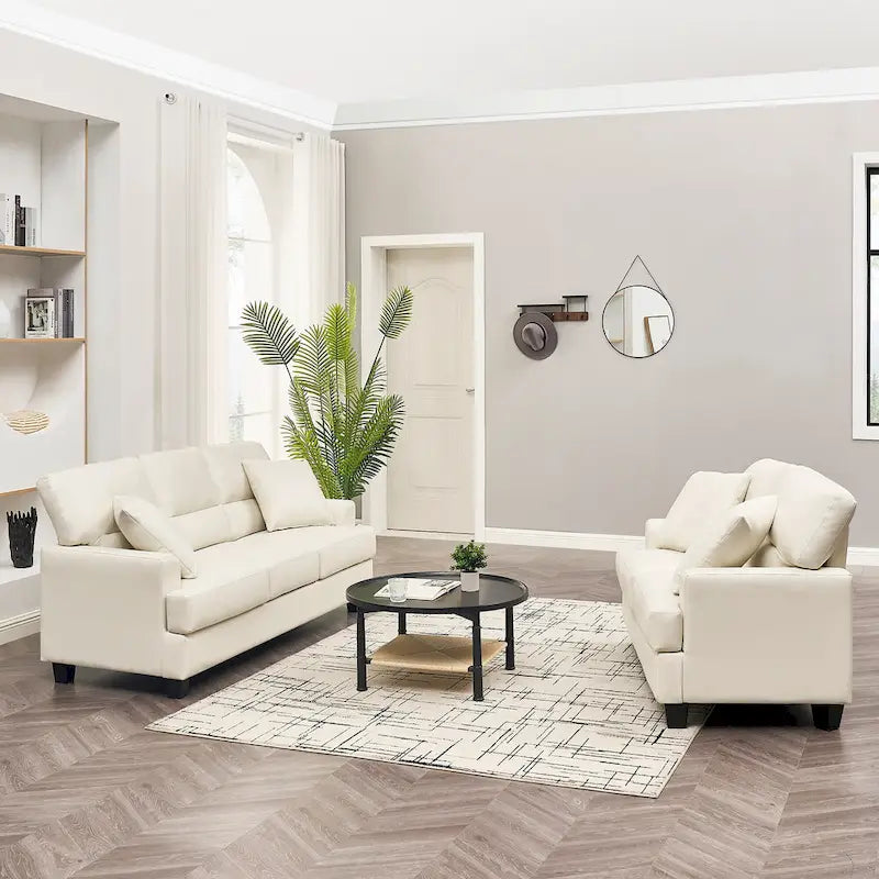 Faux Leather 2 Piece Chair and Sofa Set by