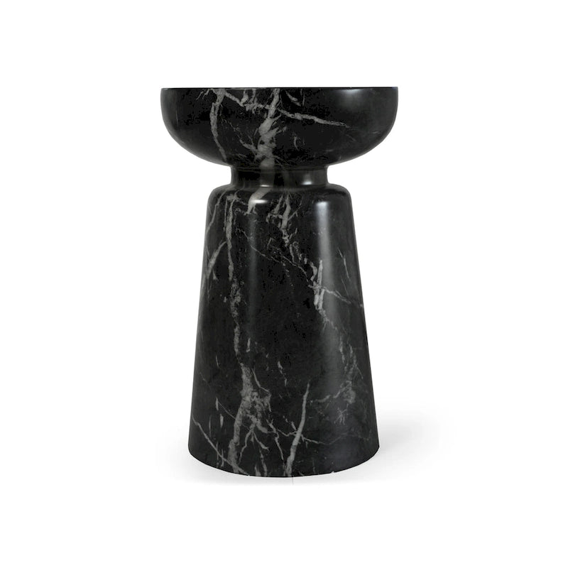 Grover Outdoor Faux Stone Chalice Side Table