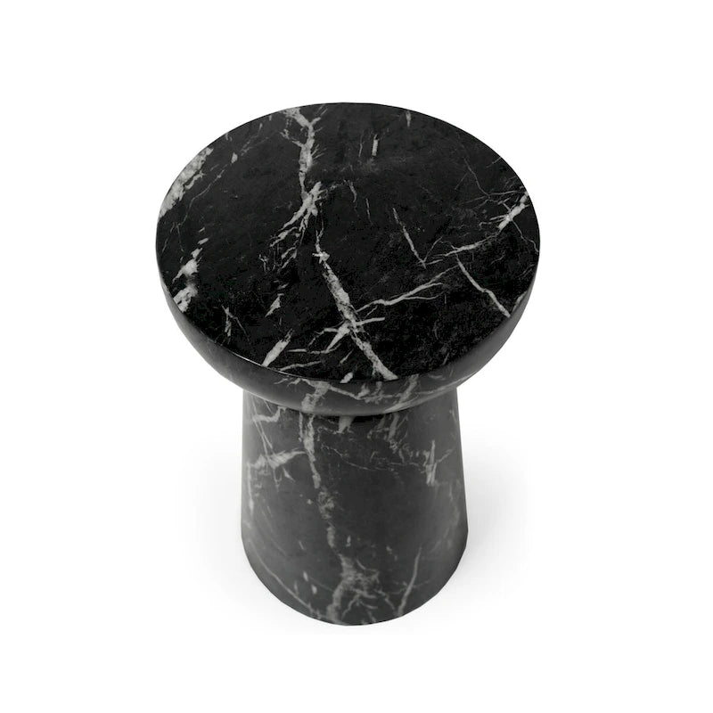 Grover Outdoor Faux Stone Chalice Side Table