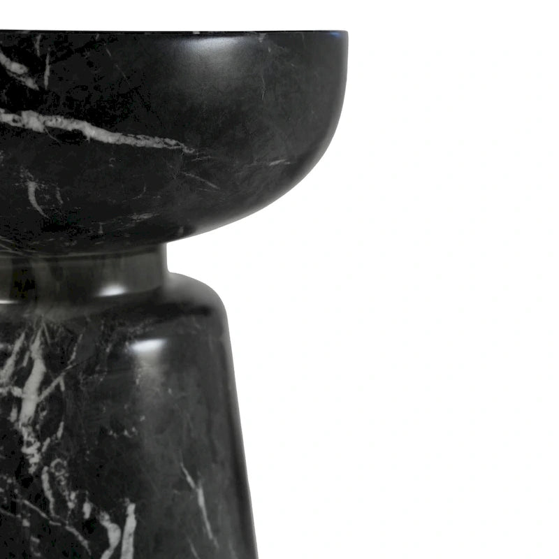Grover Outdoor Faux Stone Chalice Side Table