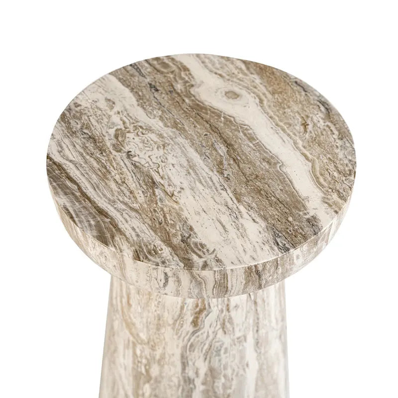 Grover Outdoor Faux Stone Chalice Side Table