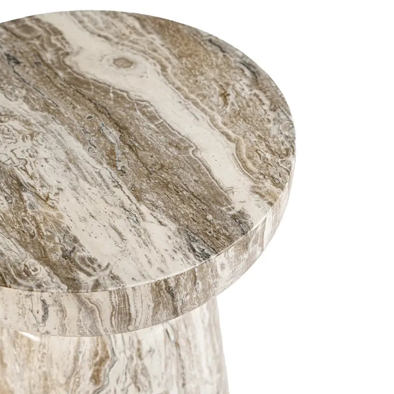 Grover Outdoor Faux Stone Chalice Side Table
