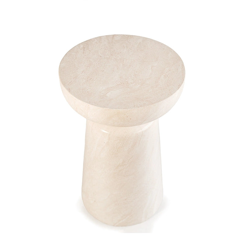 Grover Outdoor Faux Stone Chalice Side Table