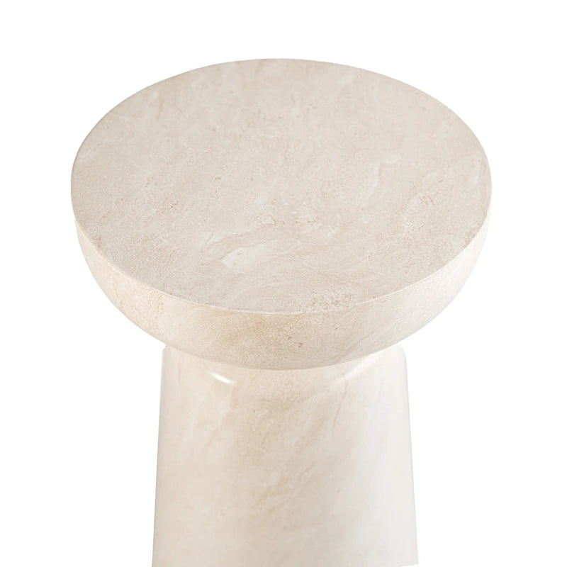 Grover Outdoor Faux Stone Chalice Side Table