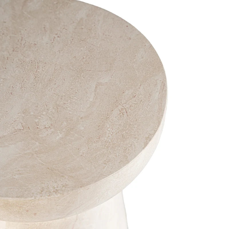 Grover Outdoor Faux Stone Chalice Side Table