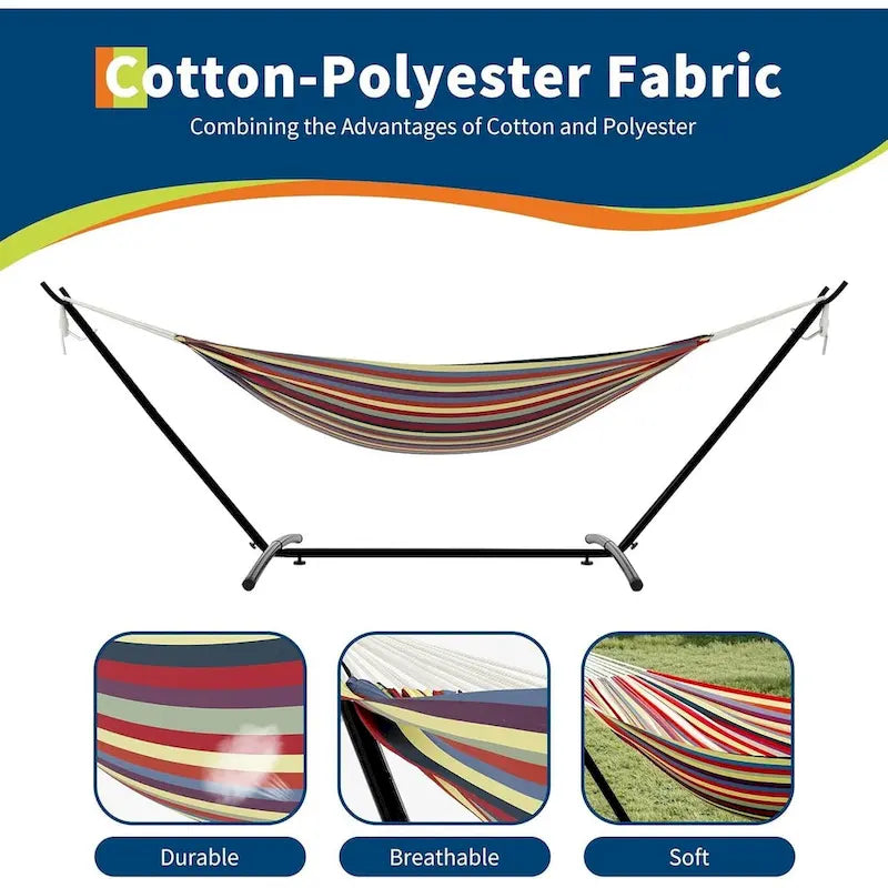 Hammock with Stand for Outside,Outdoor Portable Hammock with Waterproof Carry Bag