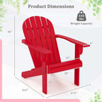 Costway Patio Adirondack Chair with Inclined Seat High Backrest & Wide - See Details