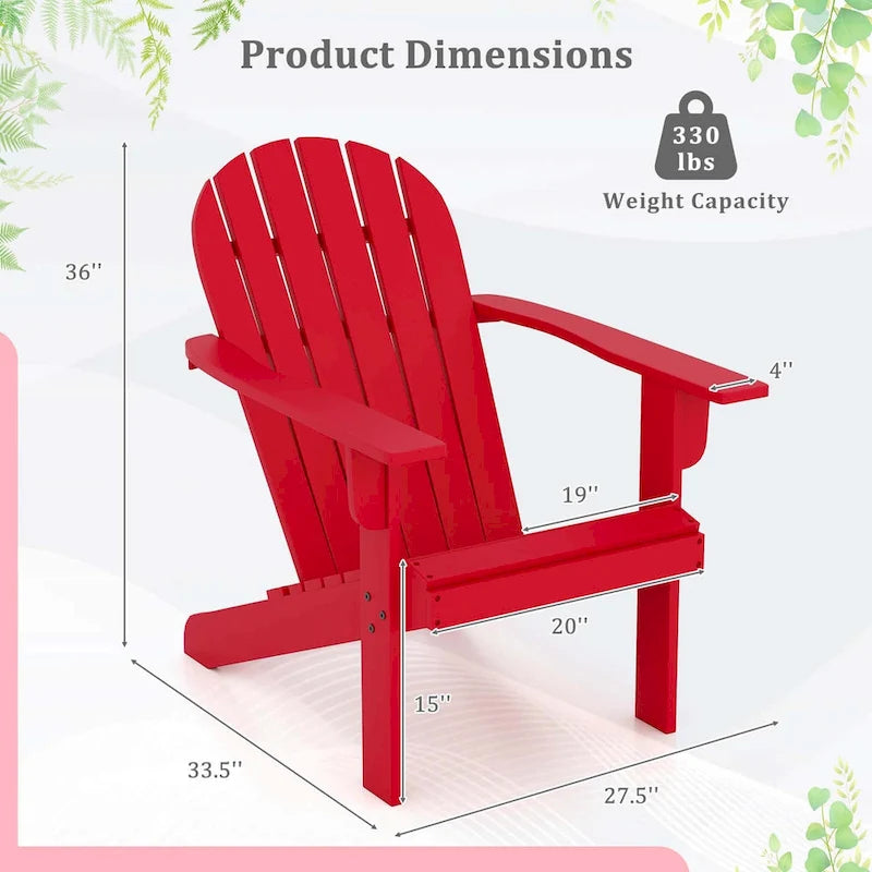 Costway Patio Adirondack Chair with Inclined Seat High Backrest & Wide - See Details