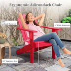 Costway Patio Adirondack Chair with Inclined Seat High Backrest & Wide - See Details