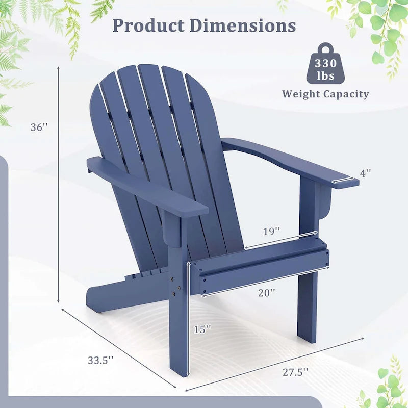 Costway Patio Adirondack Chair with Inclined Seat High Backrest & Wide - See Details
