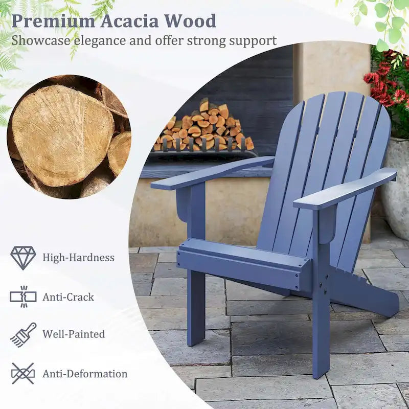 Costway Patio Adirondack Chair with Inclined Seat High Backrest & Wide - See Details