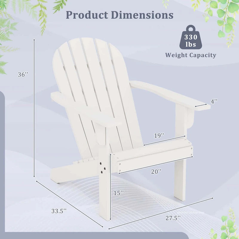 Costway Patio Adirondack Chair with Inclined Seat High Backrest & Wide - See Details