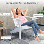 Costway Patio Adirondack Chair with Inclined Seat High Backrest & Wide - See Details