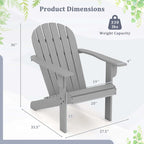 Costway Patio Adirondack Chair with Inclined Seat High Backrest & Wide - See Details