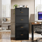 4-Drawer File Cabinet with Lock for A4/Letter/Legal Size Files