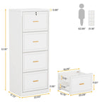 4-Drawer File Cabinet with Lock for A4/Letter/Legal Size Files