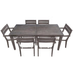 Acacia Wood Outdoor Table and Chairs Set for Patio (Set of 7)