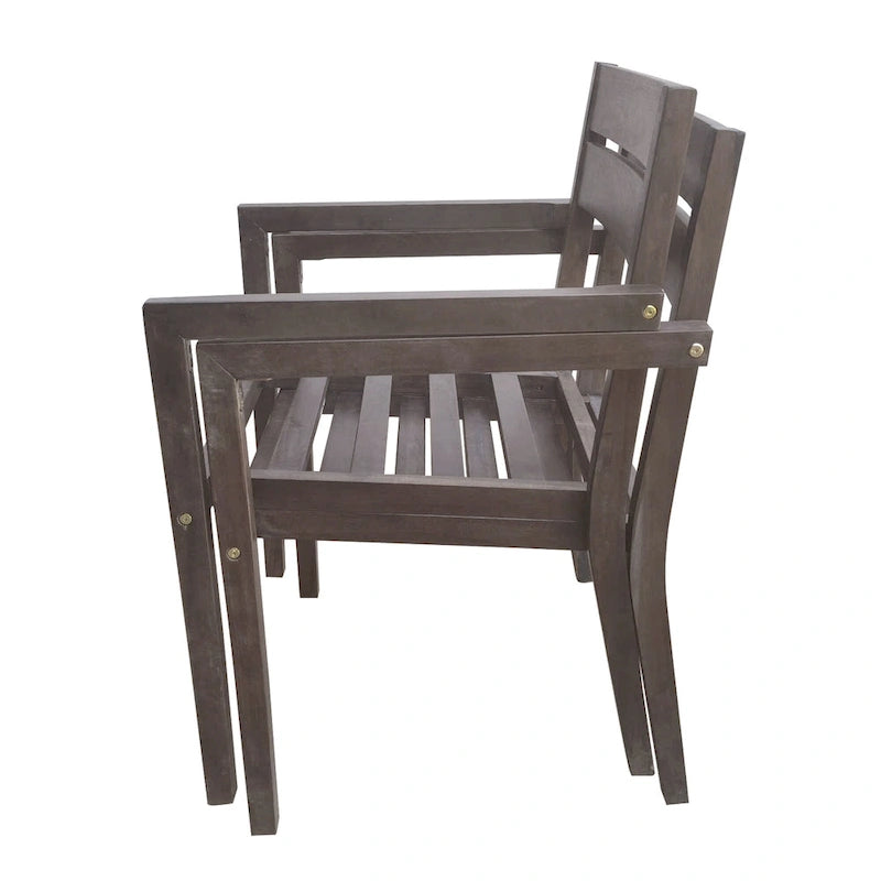 Acacia Wood Outdoor Table and Chairs Set for Patio (Set of 7)