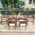 Acacia Wood Outdoor Table and Chairs Set for Patio (Set of 7)