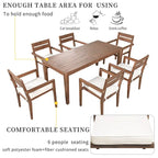 Acacia Wood Outdoor Table and Chairs Set for Patio (Set of 7)