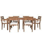 Acacia Wood Outdoor Table and Chairs Set for Patio (Set of 7)