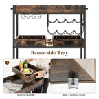 Gymax Rolling Bar Cart 3-Tier Industrial Buffet Serving Trolley w/