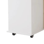 Kitchen Island Cart With 2 Door Cabinet And Three Drawers(no include stool)