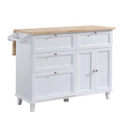 Topmax Farmhouse Kitchen Island Set With Drop Leaf And 2 Seatings