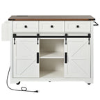 53.7 Farmhouse Kitchen Island With Power Outlet(no include stool)