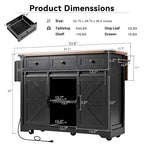 53.7 Farmhouse Kitchen Island With Power Outlet(no include stool)