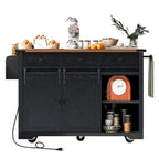 53.7 Farmhouse Kitchen Island With Power Outlet(no include stool)