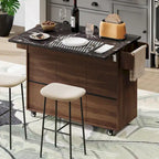 Kitchen Island With Trash Can Storage Cabinet(no include stool)