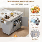 Kitchen Island With Trash Can Storage Cabinet(no include stool)
