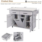 Kitchen Island With Trash Can Storage Cabinet(no include stool)