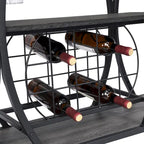 Industrial Bar Cart Kitchen Bar&Serving Cart For Home With Wheels 3 -Tier Storage Shelves(no include stool)