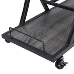 Industrial Bar Cart Kitchen Bar&Serving Cart For Home With Wheels 3 -Tier Storage Shelves(no include stool)
