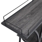Industrial Bar Cart Kitchen Bar&Serving Cart For Home With Wheels 3 -Tier Storage Shelves(no include stool)
