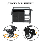 63.5 Outdoor Kitchen Island with Foldable Tabletop and Ample Storage