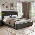  Caelan I Modern Black Solid Wood Fluted Panel Bed