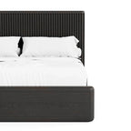 Caelan I Modern Black Solid Wood Fluted Panel Bed