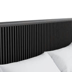 Caelan I Modern Black Solid Wood Fluted Panel Bed