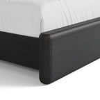 Caelan I Modern Black Solid Wood Fluted Panel Bed