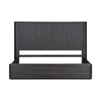 Caelan I Modern Black Solid Wood Fluted Panel Bed